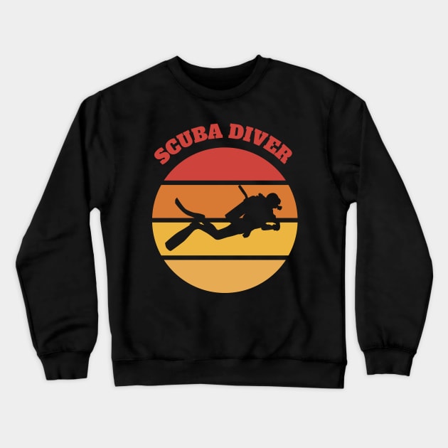 Sunset Dive Silhouette Crewneck Sweatshirt by Life2LiveDesign